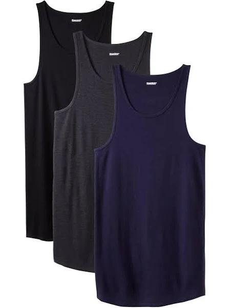 Men's Big & Tall Cotton Tank Undershirt 3-Pack by KingSize in Assorted Basic (Size 8XL)
