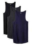Men's Big & Tall Cotton Tank Undershirt 3-Pack by KingSize in Assorted Basic (Size L)
