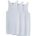 Men's Big & Tall Cotton Tank Undershirt 3-Pack by KingSize in White (Size L)