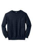 Men's Big & Tall Fleece Crewneck Sweatshirt by KingSize in Black (Size 5XL)