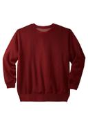 Men's Big & Tall Fleece Crewneck Sweatshirt by KingSize in Burgundy Marl (Size 3XL)
