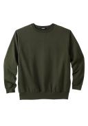 Men's Big & Tall Fleece Crewneck Sweatshirt by KingSize in Deep Olive (Size 6XL)
