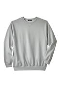 Men's Big & Tall Fleece Crewneck Sweatshirt by KingSize in Grey (Size 5XL)