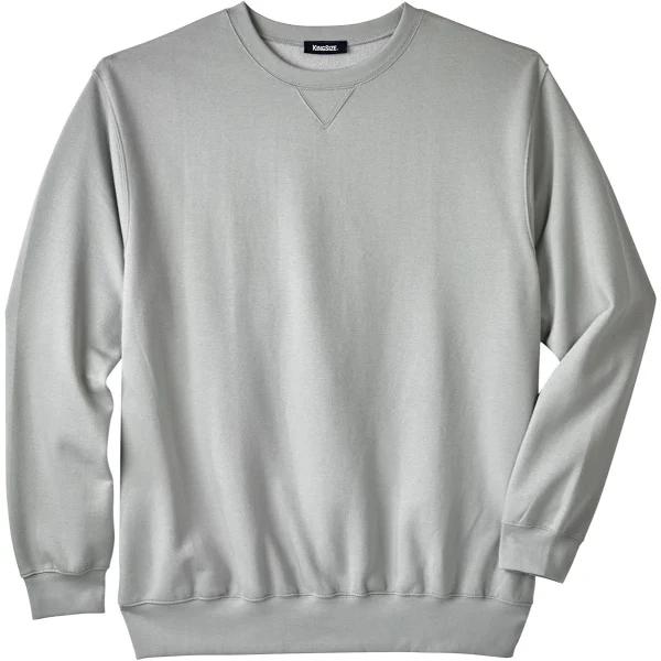 Men's Big & Tall Fleece Crewneck Sweatshirt by KingSize in Grey (Size 9XL)