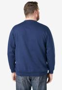 Men's Big & Tall Fleece Crewneck Sweatshirt by KingSize in Navy Colorblock (Size L)