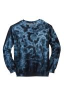 Men's Big & Tall Fleece Crewneck Sweatshirt by KingSize in Navy Marble (Size 6XL)