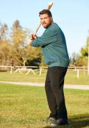 Men's Big & Tall Fleece Crewneck Sweatshirt by KingSize in Wood (Size 7XL)