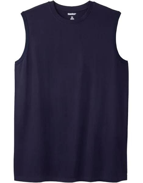 Men's Big & Tall Longer-Length No Pocket Lightweight Muscle by Kingsize in Navy (Size XL)