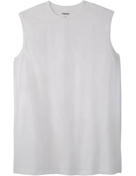 Men's Big & Tall Longer-Length No Pocket Lightweight Muscle by Kingsize in White (Size L)