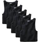 Men's Big & Tall Ribbed Cotton Tank Undershirt, 3-Pack by KingSize in Black (Size 8XL)