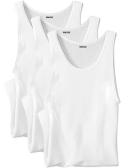 Men's Big & Tall Ribbed Cotton Tank Undershirt, 3-Pack by KingSize in Black (Size 8XL)