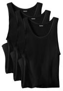 Men's Big & Tall Ribbed Cotton Tank Undershirt, 3-Pack by KingSize in Black (Size 8XL)