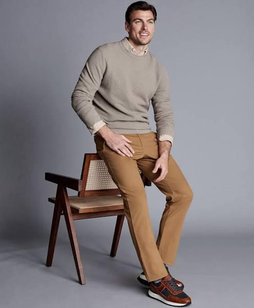 Men's Cotton Chino Trousers - Yellow