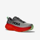 Men's Hoka Bondi 8 Running Shoes, 8, Red Alert/Flame