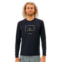 Men's Rip Curl Corp Icon Long Sleeve UV Rashguard Rashvest (Colour: Black, Size: L)