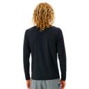 Men's Rip Curl Corp Icon Long Sleeve UV Rashguard Rashvest (Colour: Black, Size: L)