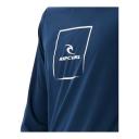 Men's Rip Curl Corp Icon Long Sleeve UV Rashguard Rashvest (Colour: Black, Size: M)