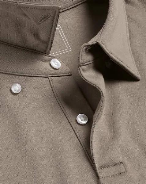 Men's Smart Jersey Cotton Polo - Taupe Grey by Charles Tyrwhitt