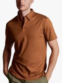 Men's Smart Jersey Cotton Polo - Toffee by Charles Tyrwhitt