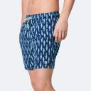 Tom & Teddy Sardines Print 6 Swim Trunks Ink Blue & Green