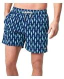 Tom & Teddy Sardines Print 6 Swim Trunks Ink Blue & Green