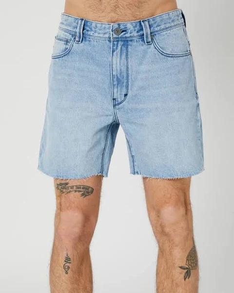 Mens Abrand A Cropped Slim Mens Short Mid Indigo Mid Indigo Size 33