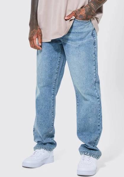 Mens Antique Blue Relaxed Fit Rigid Jeans