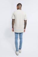 Mens Antique Blue Skinny Stretch Exploded Knee Ripped Jeans