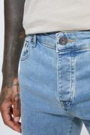 Mens Antique Blue Skinny Stretch Exploded Knee Ripped Jeans