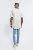 Mens Antique Blue Skinny Stretch Exploded Knee Ripped Jeans