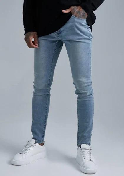 Mens Antique Blue Skinny Stretch Jeans