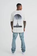 Mens Antique Blue Slim Rigid Flare Jean