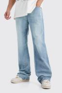 Mens Antique Blue Tall Relaxed Rigid Flare Jean