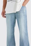 Mens Antique Blue Tall Relaxed Rigid Flare Jean