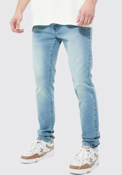 Mens Antique Blue Tall Skinny Stretch Jeans