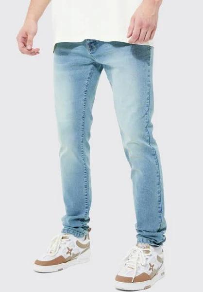 Mens Antique Blue Tall Skinny Stretch Jeans