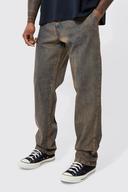 Mens Antique Wash Relaxed Rigid Jeans