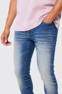 Mens Antique Wash Skinny Stretch Extreme Washed Jeans