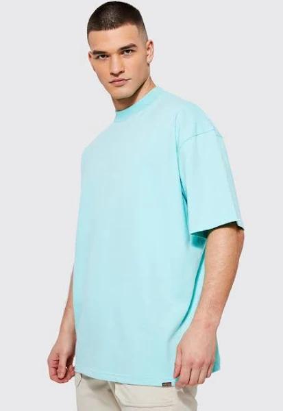 Mens Aqua Plus Oversized Heavyweight Extended Neck T-Shirt