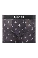 Mens Black 3 Pack Anchor Print Boxers
