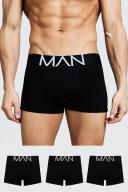 Mens Black 3 Pack Man Trunks
