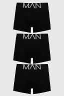 Mens Black 3 Pack Man Trunks