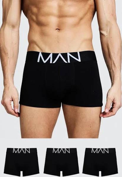 Mens Black 3 Pack Man Trunks
