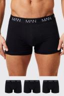 Mens Black 3 Pack Man Trunks
