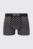 Mens Black 3 Pack Patterned Print Boxers