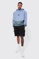 Mens Black Basic Loose Mid Length Jersey Cargo Short