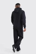 Mens Black Basic Over The Head Hoodie