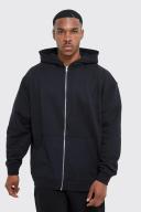 Mens Black Basic Zip Through Hoodie