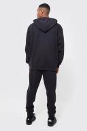 Mens Black Basic Zip Through Hoodie