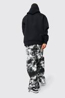 Mens Black Bonded Scuba Oversized Hoodie